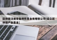 区块链注册非盈利性基金有哪些公司[设立区块链产业基金]