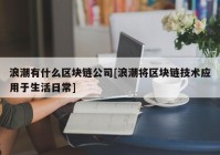 浪潮有什么区块链公司[浪潮将区块链技术应用于生活日常]