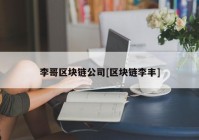 李哥区块链公司[区块链李丰]